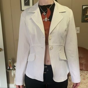 Y2K White Pinstripe Blazer